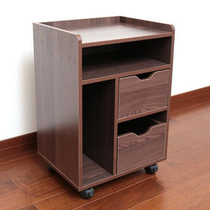 デスクワゴン キャスター ファイルワゴン オフィスワゴン a4 デスクキャビネット デスクチェスト 収納 書類 サイドテーブル 作業台 木製 ダークブラウン