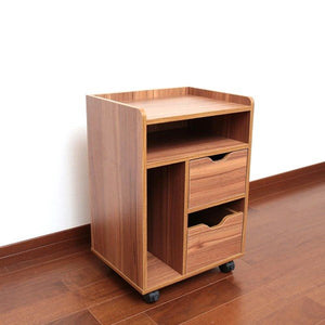 デスクワゴン キャスター ファイルワゴン オフィスワゴン a4 デスクキャビネット デスクチェスト 脇机 袖机 収納 書類 サイドテーブル 作業台 木製 ブラウン