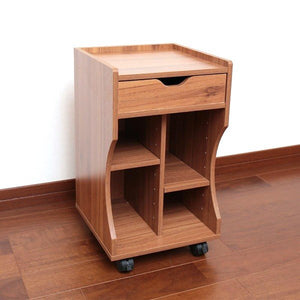デスクワゴン キャスター ファイルワゴン オフィスワゴン a4 デスクキャビネット デスクチェスト 収納 書類 サイドテーブル 作業台 木製 ベッド横 ブラウン