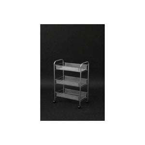 デスク ワゴン スチール キャスター 収納 ファイル サイド 書類 整理 ボトル収納 3段 三段 シルバー