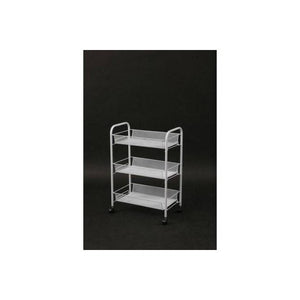 デスク ワゴン スチール キャスター 収納 ファイル サイド 書類 整理 ボトル収納 3段 三段 ホワイト 白