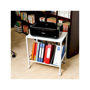 デスク ワゴン おしゃれ キャスター スチール 1段 ファイル 書類 収納 ラック キャビネット 棚 整理 プリンター台 白