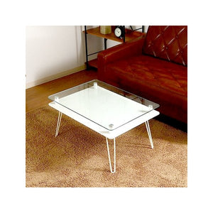 センターテーブル ローテーブル おしゃれ 北欧 木製テーブル 一人暮らし 折りたたみ ディスプレイ 白 ガラス リビングテーブル