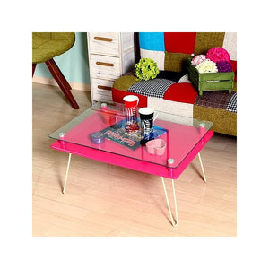 センターテーブル ローテーブル おしゃれ 北欧 木製テーブル 安い 一人暮らし 折りたたみ ピンク ガラス リビングテーブル