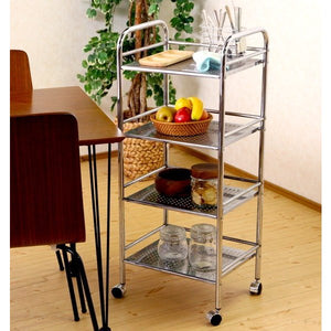 キッチン ワゴン おしゃれ スリム キャスター 4段 台所 スチール 棚 収納 調味料 ラック スパイス 作業台 幅40 ボトル