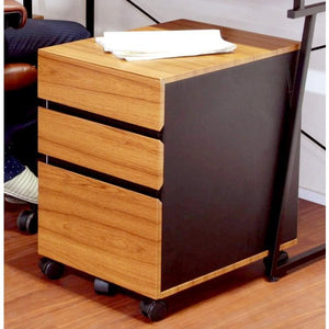 デスクワゴン プリンター台 キャスター 書類ワゴン ブラウン 茶色 チェスト キャビネット 収納 ラック 整理