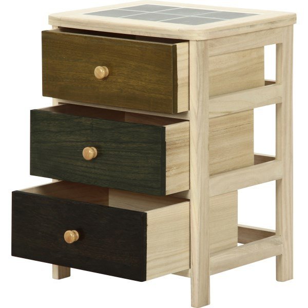 kag-12615 タンス チェスト 3段 桐 木製チェスト カラフル