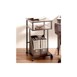 デスクワゴン プリンター台 キャスター付き サイドワゴン ブラウン 茶色 ワゴン キッチンワゴン 書類 ファイル
