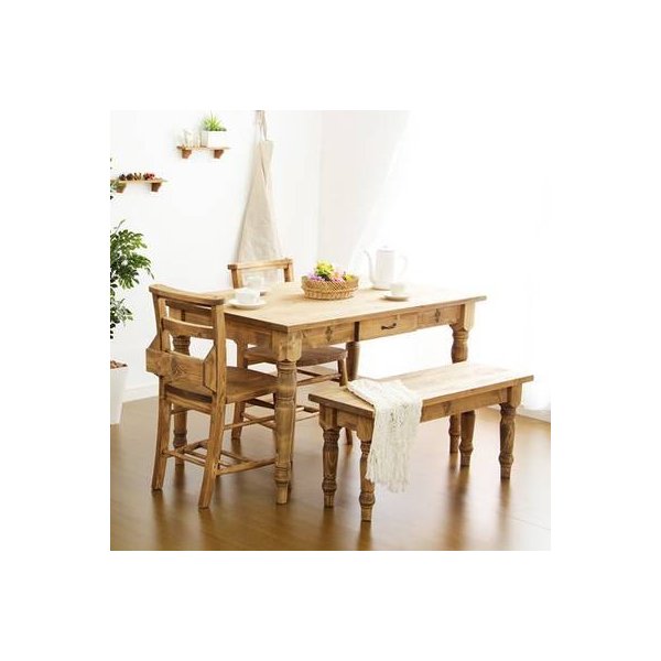 kag-15421 ダイニングテーブル ダイニングテーブルセット おしゃれ 北欧 食卓テーブル 4人用 3人 120×75 椅子 2脚 ベンチ 1脚 ナチュラル