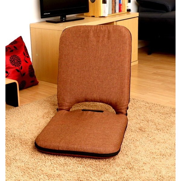 kag-25349 座椅子 座イス 座いす おしゃれ 安い ブラウン 茶色 低い 椅子 チェア リクライニング座椅子 座布団 北欧