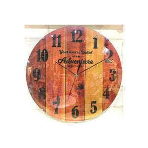 ブラウン 茶色 時計 壁 掛け 掛時計 インテリア時計 デザイン時計 西海岸 ビンテージ アメリカン バスロールサイン