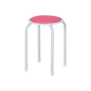 丸椅子 パイプ椅子 パイプチェア スタッキングチェア ピンク 椅子 イス いす スツール ミーティング 会議