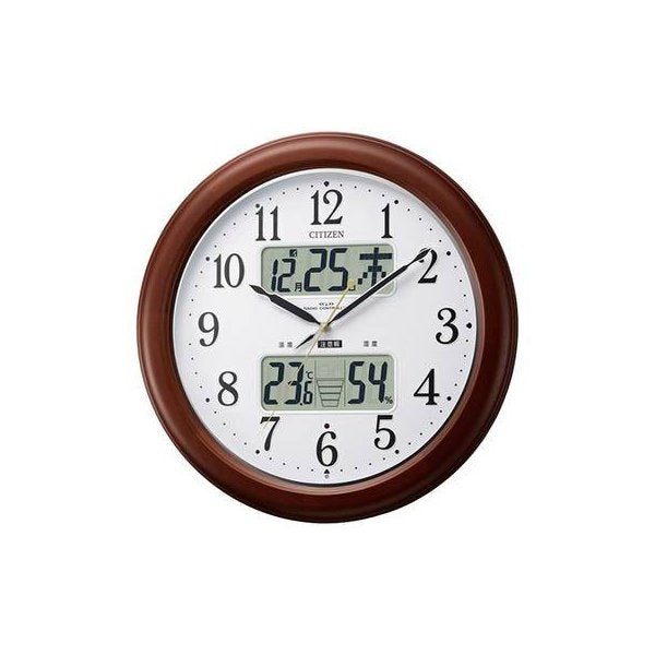 kag-27185 時計 壁 掛け 掛時計 北欧 温度計 電波時計 カレンダー ライト 照明 ウォールクロック インテリア時計
