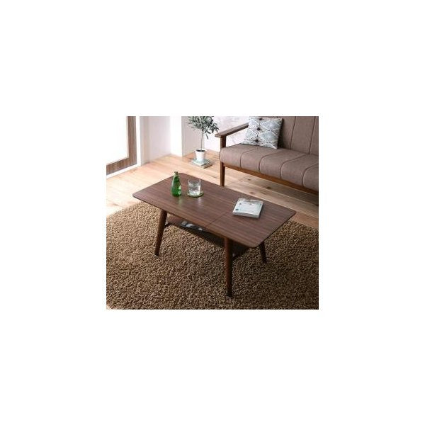 kag-3327 センターテーブル ローテーブル おしゃれ 北欧 木製テーブル 一人暮らし Sサイズ(幅60-90) ブラウン リビングテーブル 応接 座卓