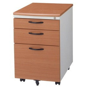 デスクワゴン キャスター ファイルワゴン オフィスワゴン a4 デスクキャビネット デスクチェスト 収納 書類 作業台 ナチュラル×白 幅40 奥行57 高さ62