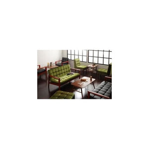 ダイニングテーブル ダイニングテーブルセット 5点 4人用 (F) (幅160+1Pソファ×2+椅子×2) 1Pソファ 黒× 椅子 M緑 食卓