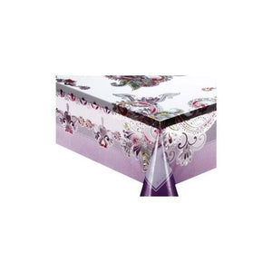 洋風 テーブルクロス 120cm×150cm パープル 日本製 テーブルマット デスクマット テーブルカバー カバー 