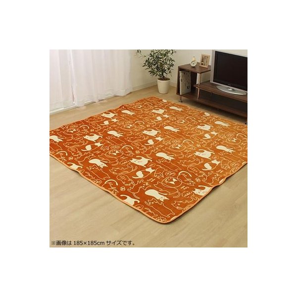 abt-6545 ラグ カーペット おしゃれ 絨毯 子供部屋 キッズ マット 厚手 夏 オールシーズン 北欧 安い 洗える 床暖房 ホットカーペット対応 200×250 3畳 オレンジ