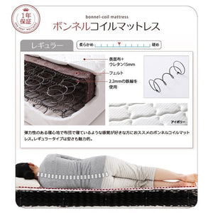 セミシングル ローベッド 低い ショート丈 フレーム ヘッドレス おしゃれ ヴィンテージ 脚付き 短い ワンルーム 省スペース SボンネルCマットレス付 フル 枠幅80
