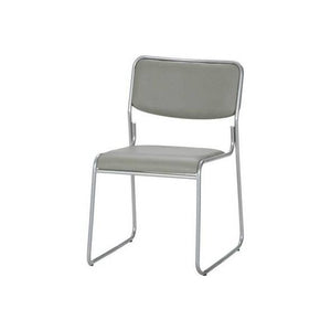 会議 椅子 チェア ミーティングチェア 格安 安い パイプ椅子 スタッキングチェア グレー 灰色 背もたれ 背もたれ付き