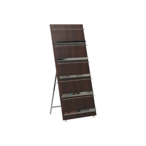 資料スタンド リーフレット マガジンラック 木製 5段 ワイド ブラウン 茶色 収納棚 リビング 本棚