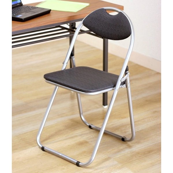 kag-12294 パイプ椅子 パイプいす パイプチェア おしゃれ 軽量 安い 折りたたみ椅子 コンパクト 会議椅子 黒 背もたれ 格安