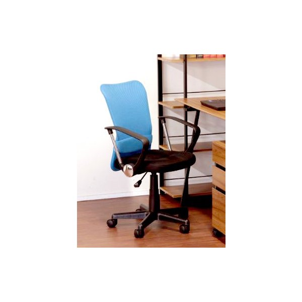 kag-12550 オフィスチェア おしゃれ キャスター デスクチェア ワークチェア パソコンチェア pc 椅子 勉強 学習 メッシュ ブルー 青 肘付き