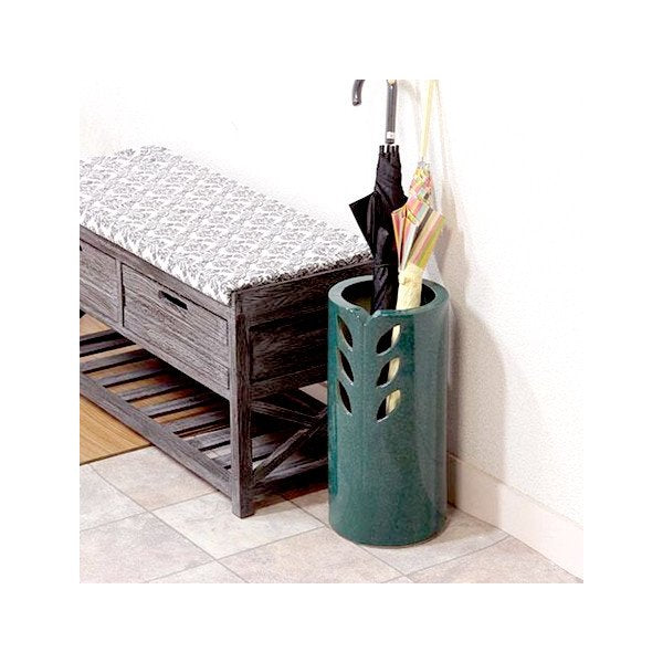 kag-12561 傘立て 傘たて カサ立て かさ立て かさたて おしゃれ 業務用 陶器 壺 信楽 風 スリム 省スペース 小さい アンティーク 屋外 緑