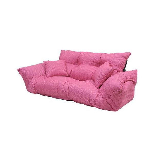 kag-14168 ソファー ソファ 2人掛け 二人掛け ソファーベッド カウチソファー 座椅子 低い ローソファー リクライニング 布 ピンク