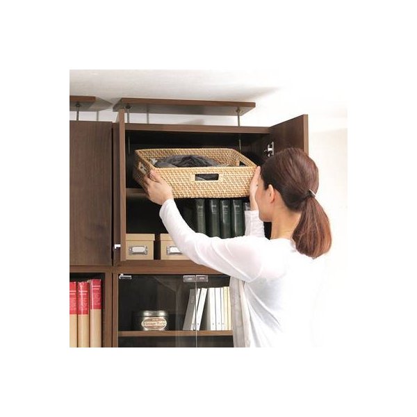 kag-14972 書棚 食器棚 キッチンストッカー 用 上置き 上置 幅60 (ラック DVD 整理棚 マンガ 本 書類 木製 本棚 扉付 棚 )