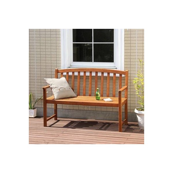 kag-15527 木製 ベンチ 屋外 チェア 椅子 カフェ系 テラス ガーデン 庭 ベランダ バルコニー ( 家具 いす )