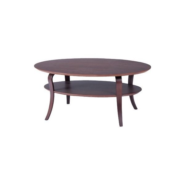 kag-1736 センターテーブル ローテーブル おしゃれ 北欧 木製テーブル 一人暮らし 棚付き 楕円形 ブラウン 茶色 リビングテーブル 座卓