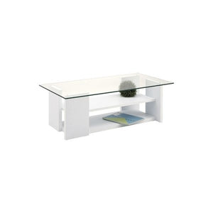 センターテーブル ローテーブル おしゃれ 北欧 木製テーブル 安い 一人暮らし 棚付き ディスプレイ ガラス ホワイト 白 机