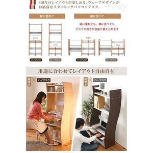 パソコンデスク 机 PCデスク おしゃれ 安い 北欧 オフィスデスク ロー プリンター 収納 本棚 ラック キーボード 白 木製 約 幅60