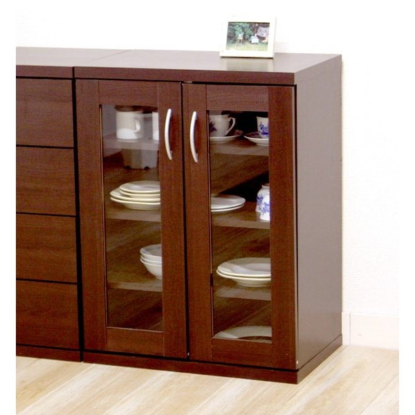 kag-25212 食器棚 おしゃれ キッチン 食器収納 キッチンラック ロータイプ 小型 ミニ食器棚 小さい 約 幅60 ヴィンテージ 奥行40 作業台