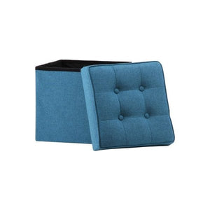 ブルー 青 収納ボックス 衣類 収納 椅子 チェア イス オットマン スツール 玄関 腰掛け ベンチ