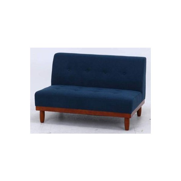 kag-25490 ソファー ソファ 2人掛け 二人掛け コンパクト 座椅子 低い ローソファー こたつ ダイニングベンチ 椅子 背もたれ 布 ブルー 青