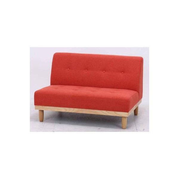 kag-25491 ソファー ソファ 2人掛け 二人掛け コンパクト 座椅子 低い ローソファー こたつ ダイニングベンチ 椅子 背もたれ 布 レッド 赤