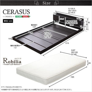 ベッド シングル ローベッド 低い 木製 北欧 高級 宮 棚 スマホ メガネ リモコン ラック コンセント 充電 おしゃれ すのこ ポケットコイル マットレス付 黒木