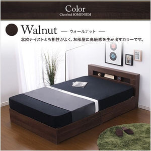 セミダブル ベッド チェスト 下収納 引き出し 大容量 宮 棚 スマホ ラック ライト 木製 高級 コンセント 充電 ローベッド 照明 ポケットコイル マットレス付