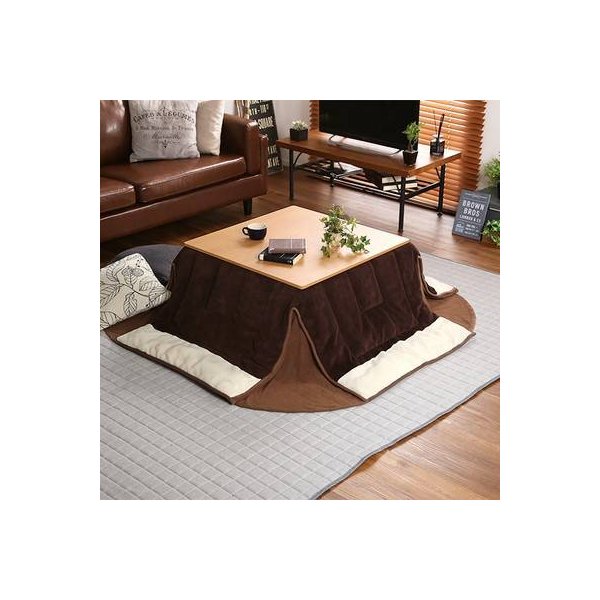kag-27310 こたつ センターテーブル 木製 おしゃれ 一人暮らし 安い ウォールナット 正方形 70×70 + こたつ布団 セット 掛布団