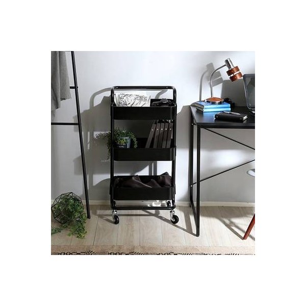 kag-27325 キッチン ワゴン おしゃれ 北欧 キャスター付き 3段