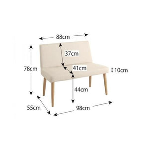 ダイニング ベンチ 椅子 おしゃれ 北欧 2人掛け 長椅子 チェア ソファーベンチ ソファベンチ 2P カバー 座面高44 ファブリック モダン スタイリッシュ