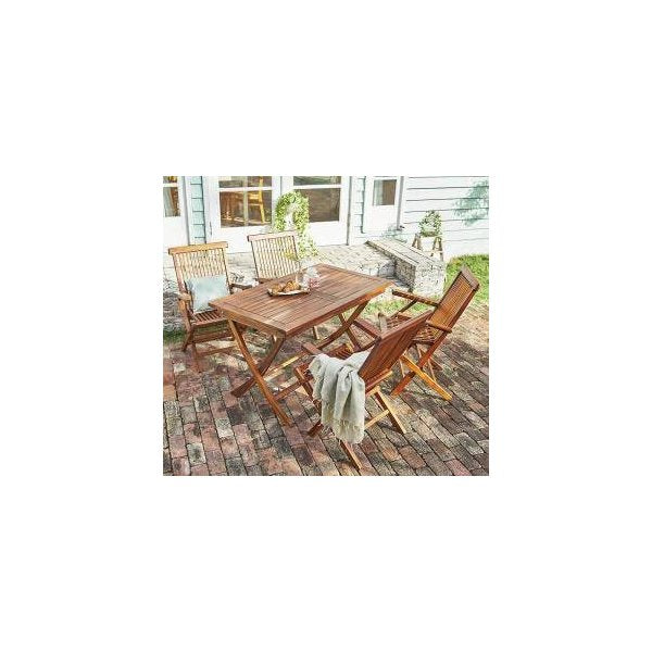 kag-30693 ガーデン テーブル + チェア 椅子 セット 屋外 カフェ テラス 庭 ベランダ バルコニー (5点( 4脚) 肘あり幅120)
