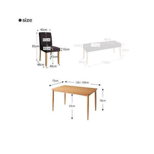 ダイニングテーブルセット 4人用 椅子 おしゃれ 安い 北欧 食卓 5点 机+チェア4脚 幅150 デザイナーズ クール スタイリッシュ オーク 木製