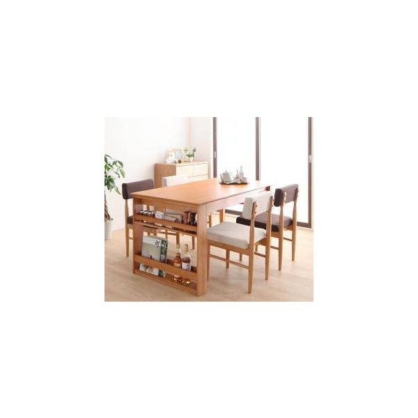 kag-31143 ダイニングテーブルセット 4人用 椅子 おしゃれ 伸縮式 伸長式 北欧 食卓 5点 ( 机+チェア4脚 ) デザイナーズ スタイリッシュ 棚 大きい 幅120 幅150 幅180