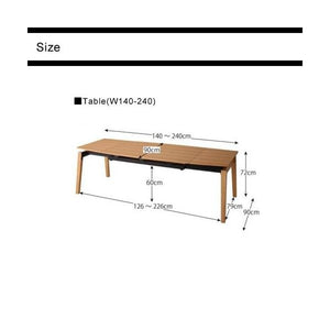 ダイニングテーブル おしゃれ 伸縮 伸長式 北欧 食卓 テーブル 単品 モダン 会議 事務所 机 幅140 幅240 奥行90 4人用 6人用 8人用 オーク 木製 大きい