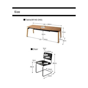 ダイニングテーブルセット 4人用 椅子 おしゃれ 伸縮式 伸長式 北欧 食卓 5点 机+チェア4脚 デザイナーズ スタイリッシュ オーク 大きい 幅140 幅240