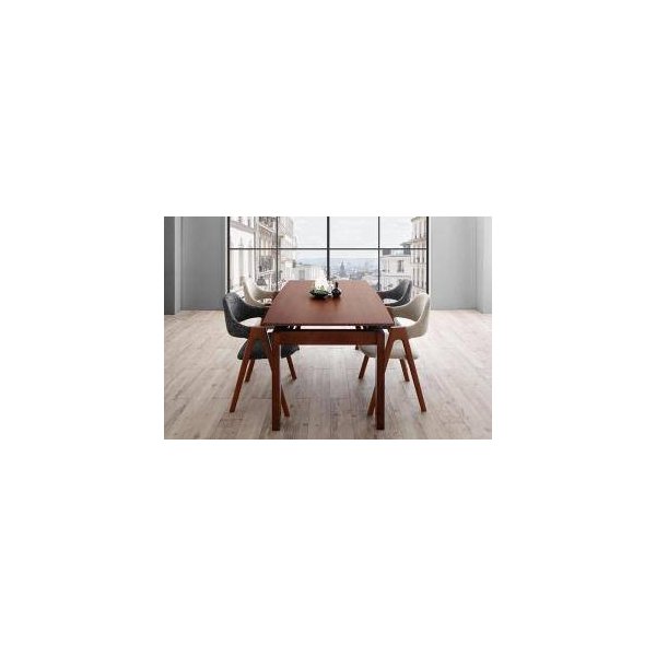 kag-31397 ダイニングテーブルセット 4人用 椅子 おしゃれ 伸縮式 伸長式 北欧 5点 ( 机+チェア4脚 ) デザイナーズ スタイリッシュ ウォールナット 大きい 幅140 幅240