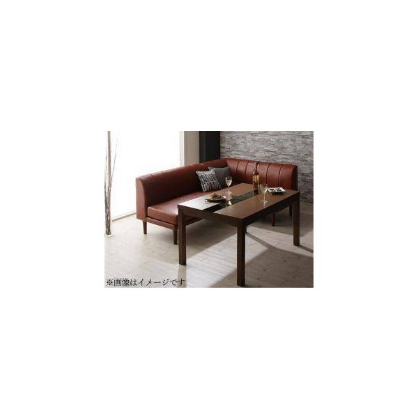 kag-31696 ダイニングテーブルセット 4人用 L字 椅子 レザー 4点 (机+2Px1+1Px1+コーナーソファx1) 幅120 西海岸 ヴィンテージ 高さ調節 昇降 ガラス 低め こたつ